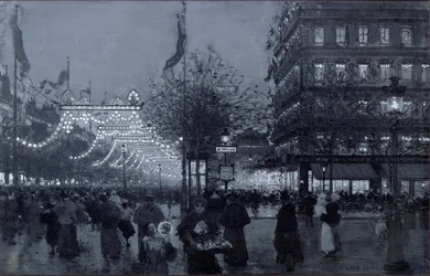 Die großen Boulevards, Paris, geschmückt zur Feier der französisch-russischen Allianz im Oktober 1893